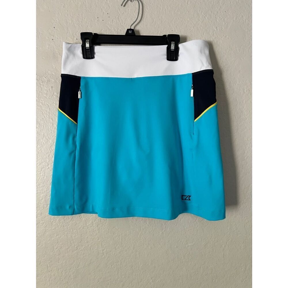 Like New! Cutter & Buck Women's Teal Active Skort White Waistband Pockets in S/P